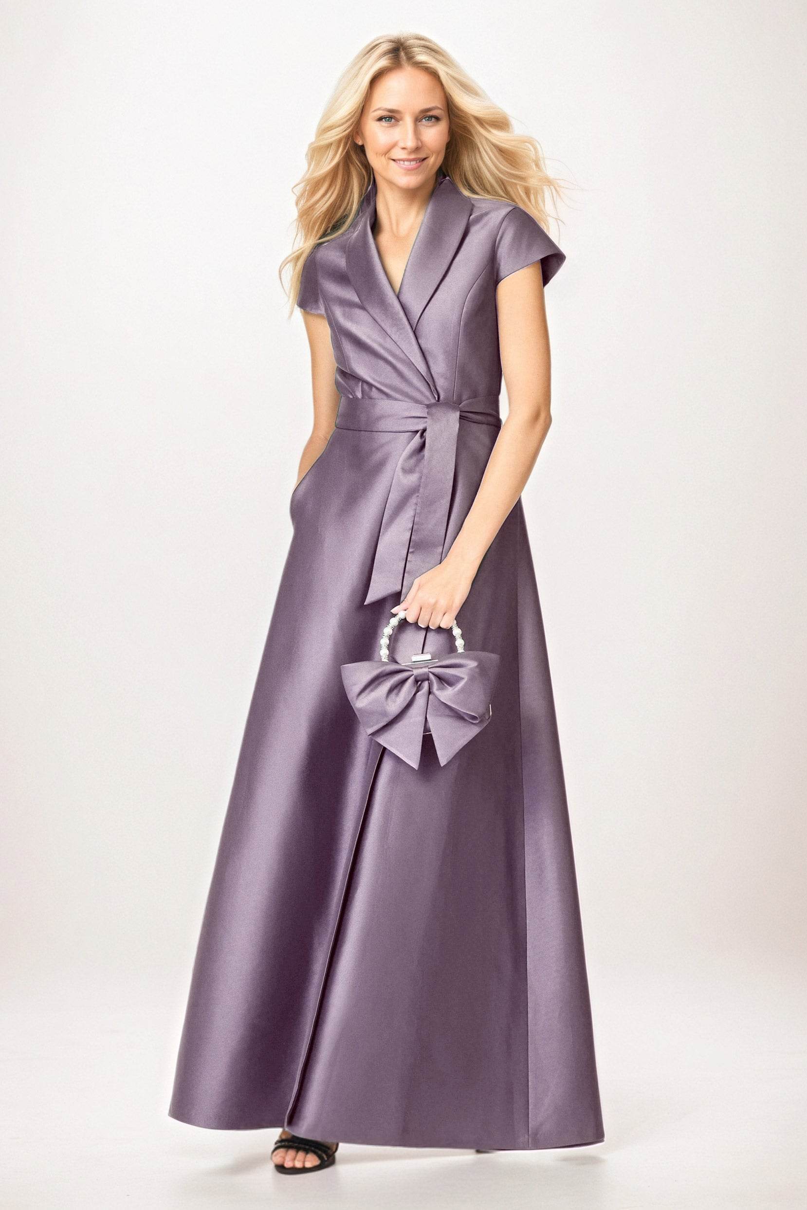 A-Line Maxi Satin Mother of the Bride Dresses CM0401 - COCOMELODY